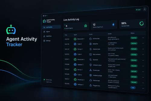 Agent Activity Tracker - developer tool dashboard